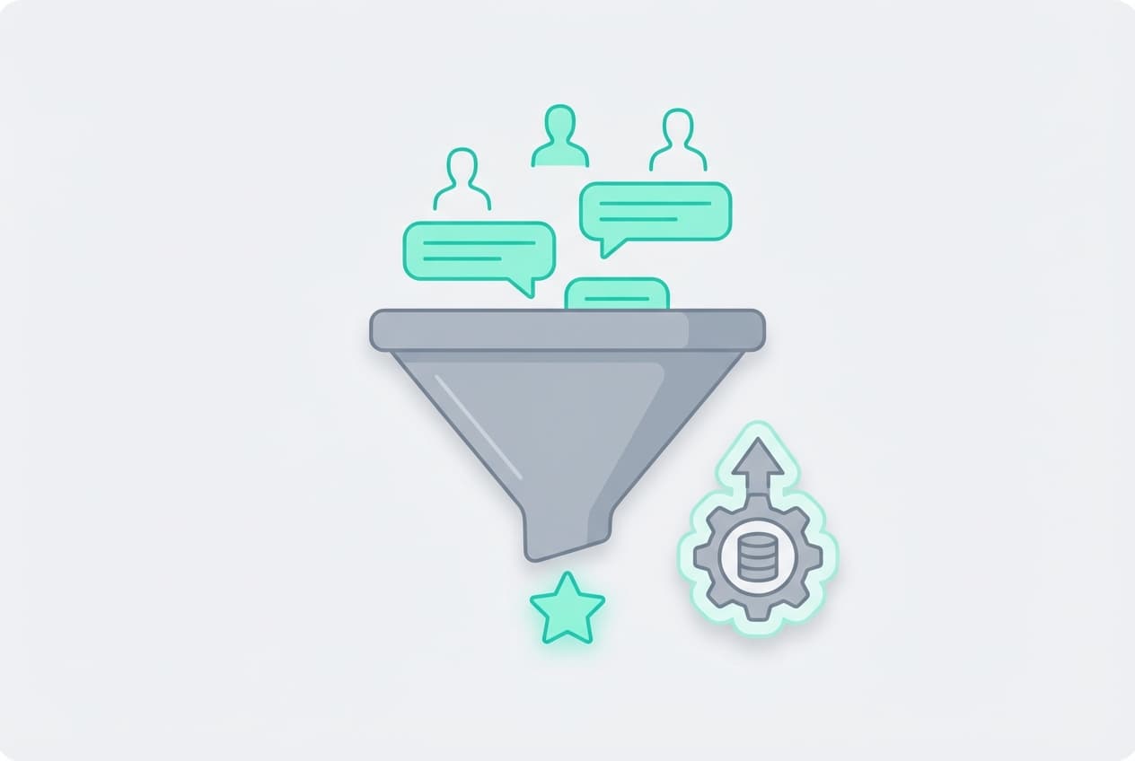 Leadgeneratie funnel: websitebezoekers stromen via AI chatbot naar gekwalificeerde leads - automatische leadgeneratie via chatbot in Limburg